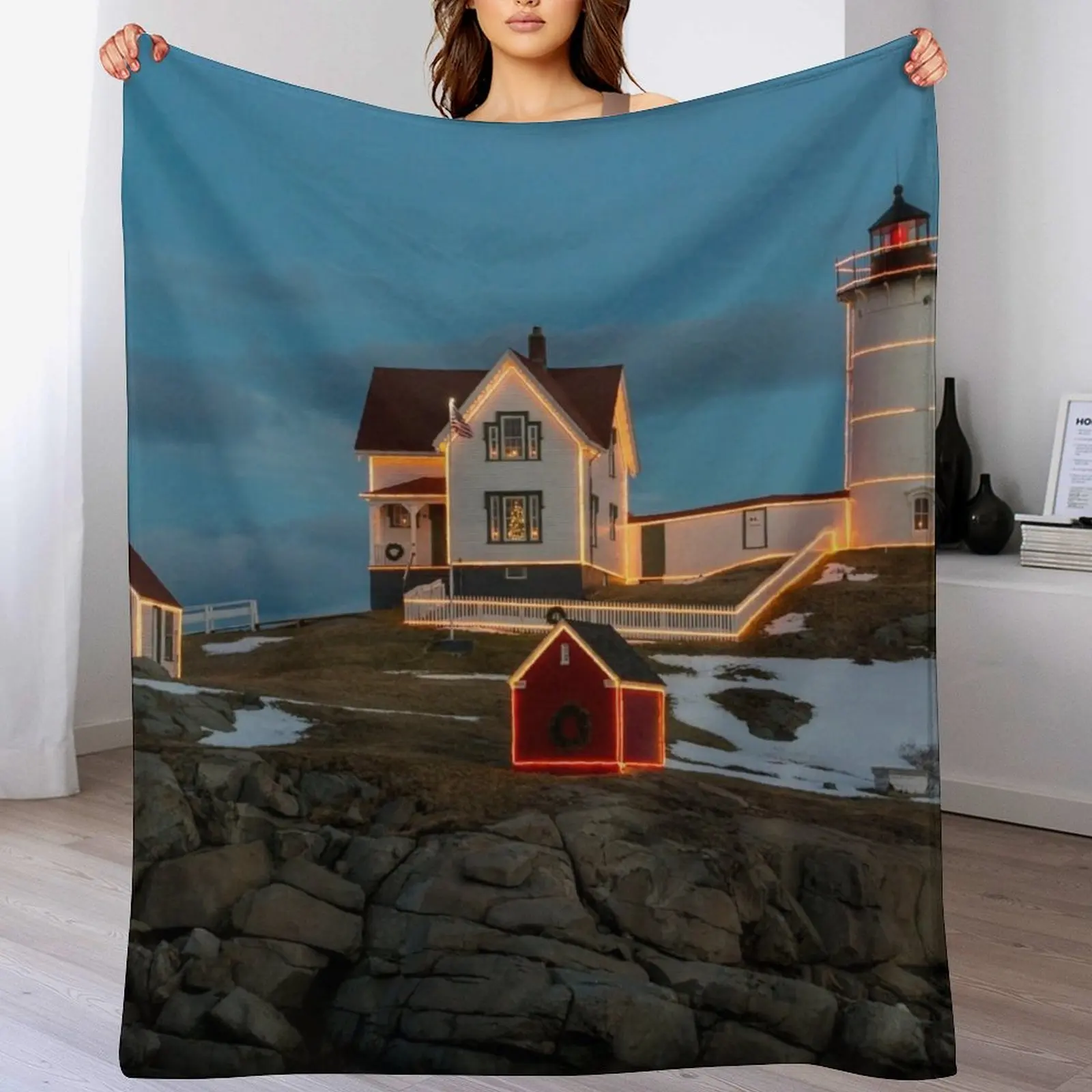 3D Printing York - Nubble Lighthouse, York, Maine Jigsaw Throw