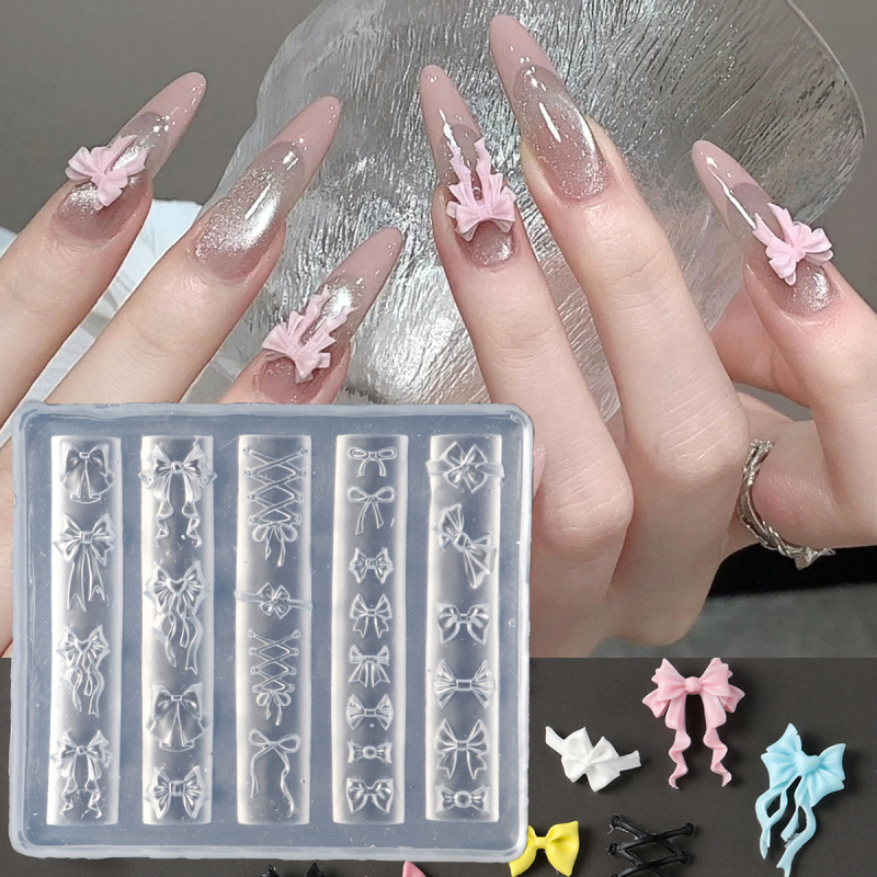 3D Printing Ptc - Elegant Bow Silicone Nail Art Molds