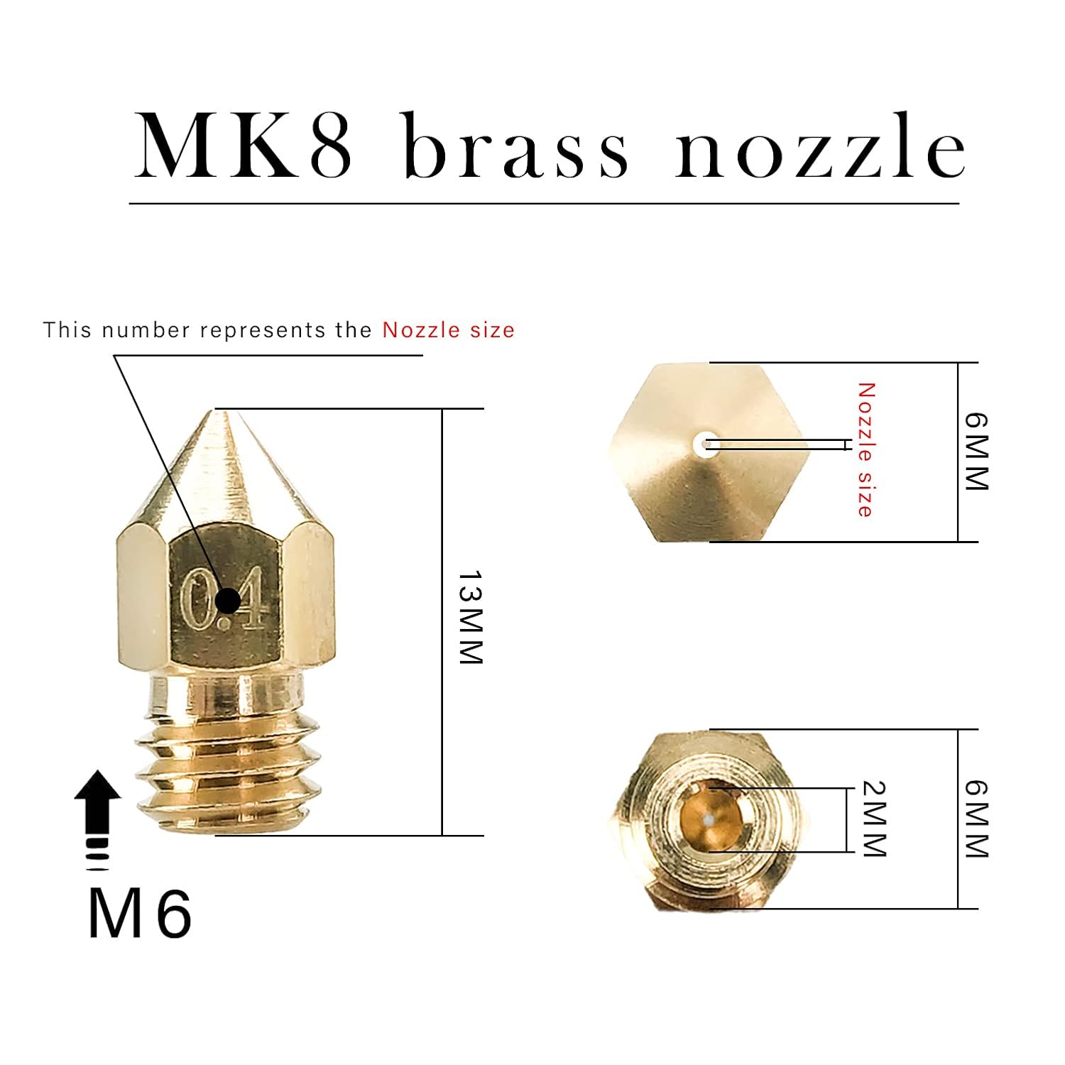 CREALITY 20 Pcs MK8 Brass Nozz - 3D Printing Creality 评论和价格
