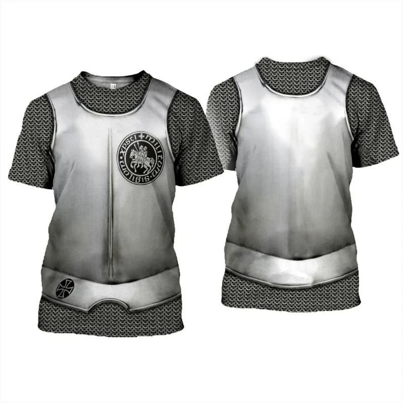 Knights Templar Graphic T-shir - 3D Printing Knight Armor 评论和价格