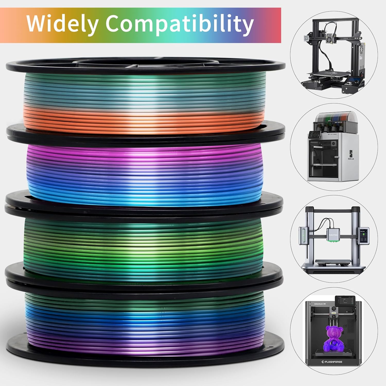 Rainbow Multi-Colored Silk Shi - 3D Printing Fdm 评论和价格