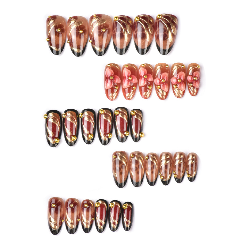 24PCS Retro Brown French False - 3D Printing Ptc 评论和价格