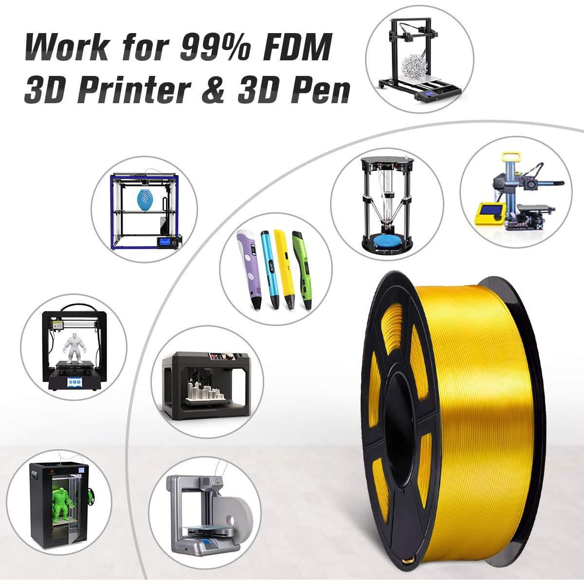 PLA Silk Gold 3D Print Filamen - 3D Printing Fdm 评论和价格
