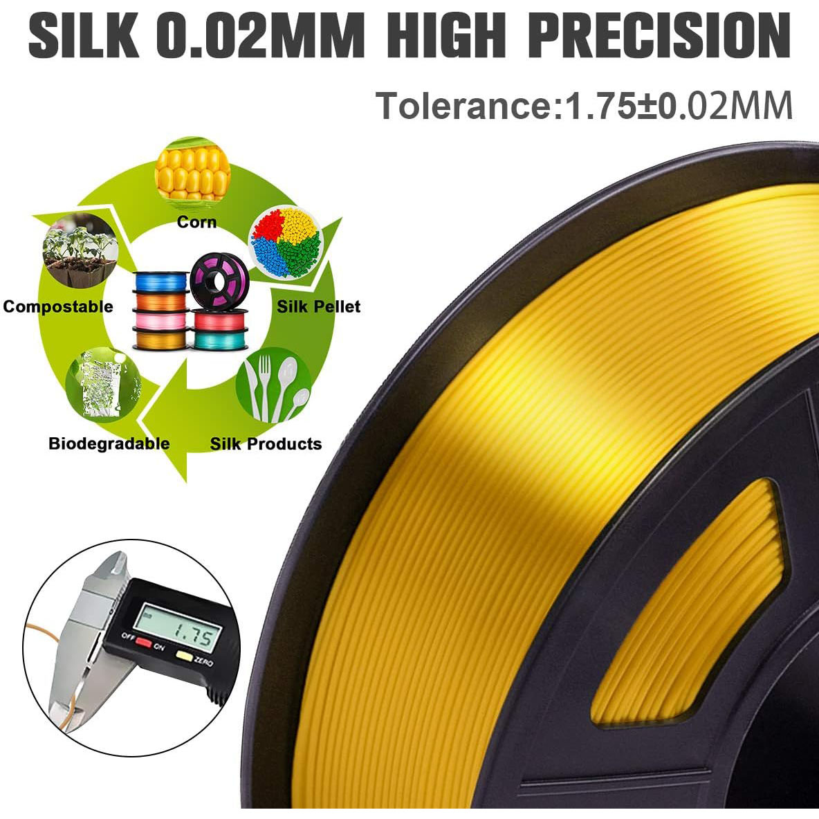 PLA Silk Gold 3D Print Filamen - 3D Printing Fdm 评论和价格